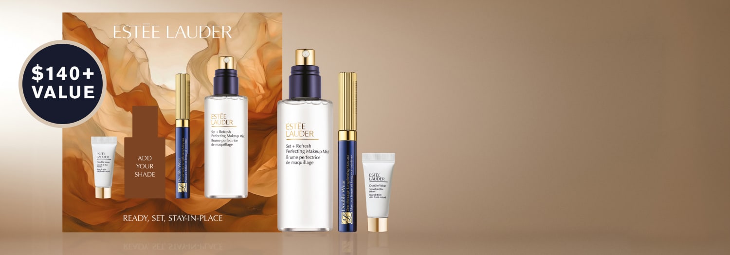 Purchase any Double Wear Stay-In-Place Foundation for $79 and add our Exclusive Double Wear Blockbuster Set to cart for an additional $79! (valued at over $140)